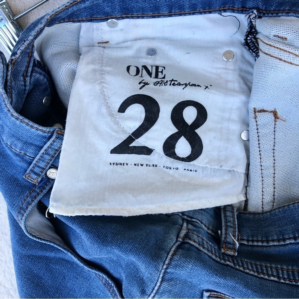 One Teaspoon Lovers Denim Jean Shorts Button Fly Size 28 - Picture 8 of 10